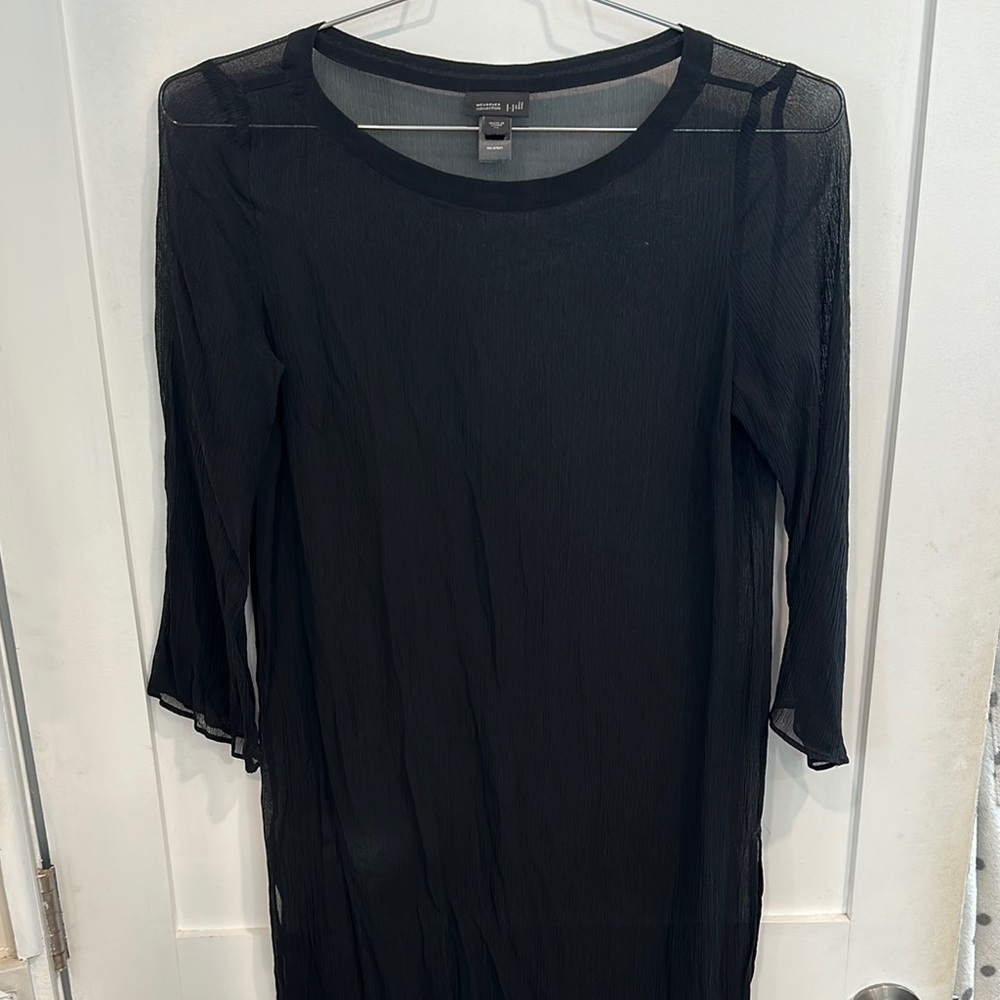 J.Jill Black Sheath Dress with Bell Sleeves